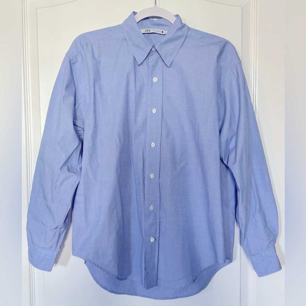 Zara Light Blue ovetsize Shirt